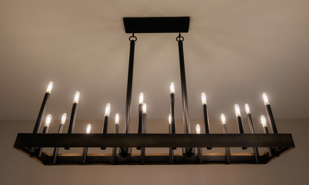 Large chandelier installation